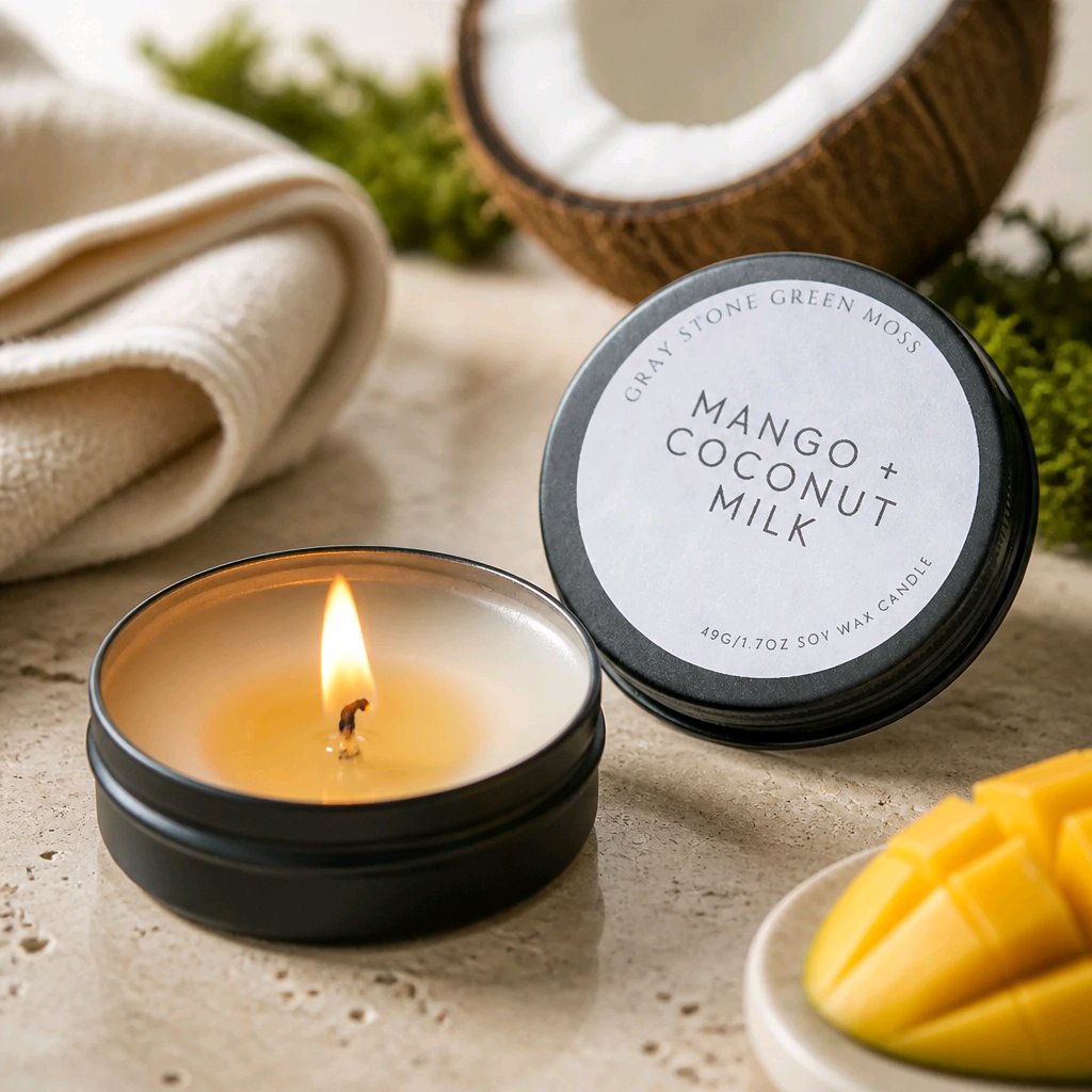 Mango + Coconut Milk Hand Poured Soy Candle