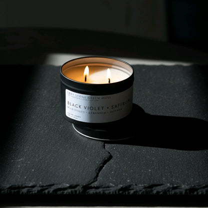 Black Violet + Saffron Hand Poured Soy Candle