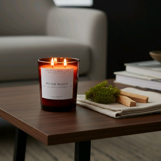 Rosin Wood Hand Poured Soy Candle