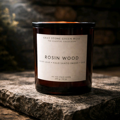 Rosin Wood Hand Poured Soy Candle