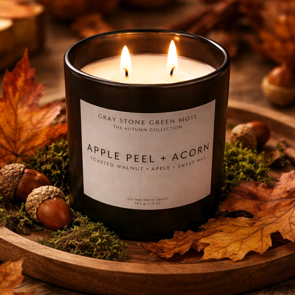 Apple Peel + Acorn Hand Poured Soy Candle