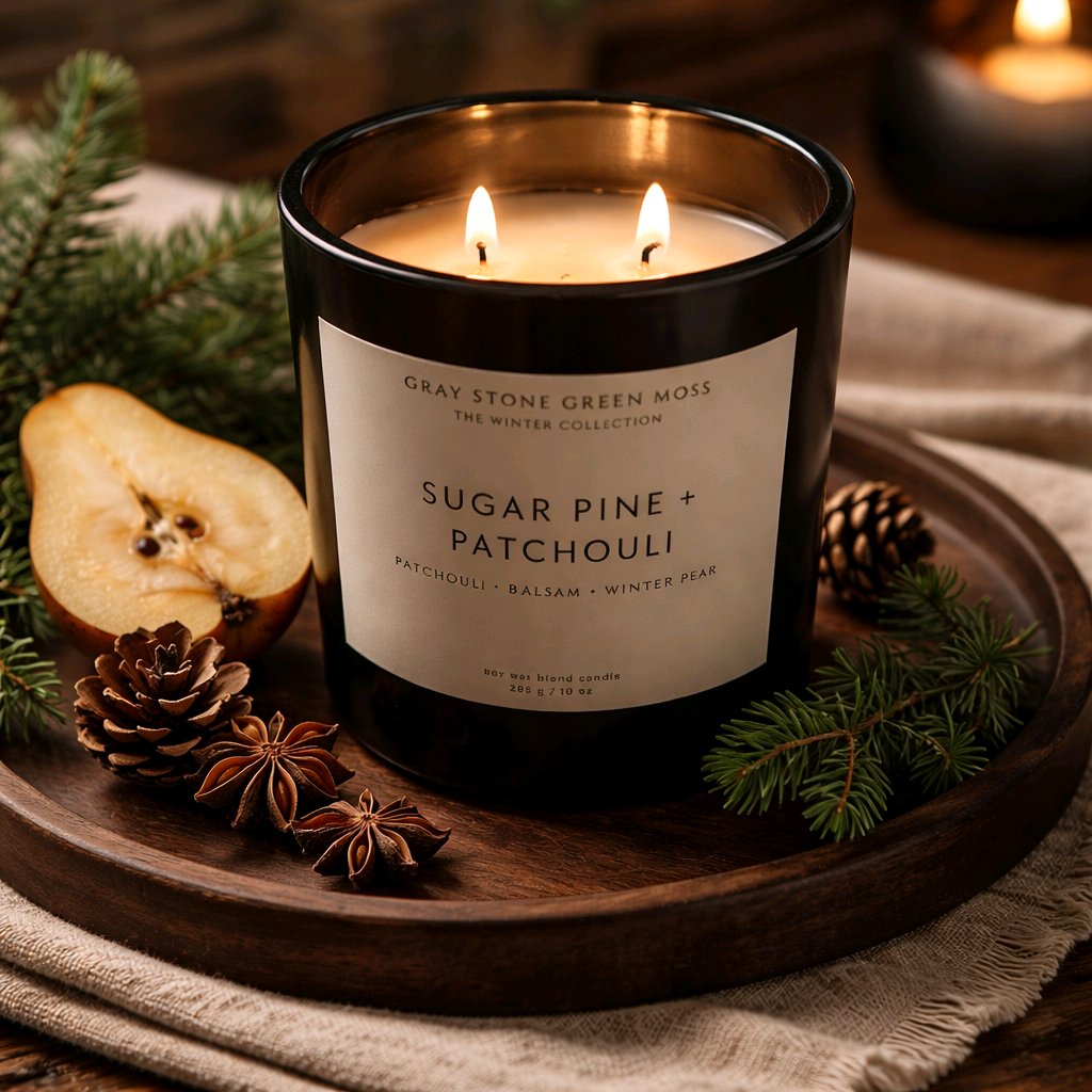Sugar Pine + Patchouli Hand Poured Soy Candle