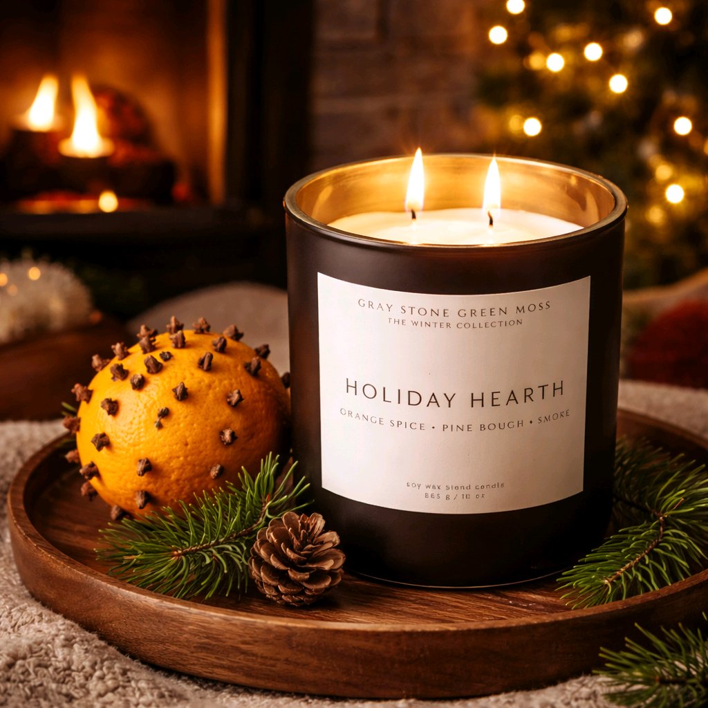 Holiday Hearth Hand Poured Soy Candle