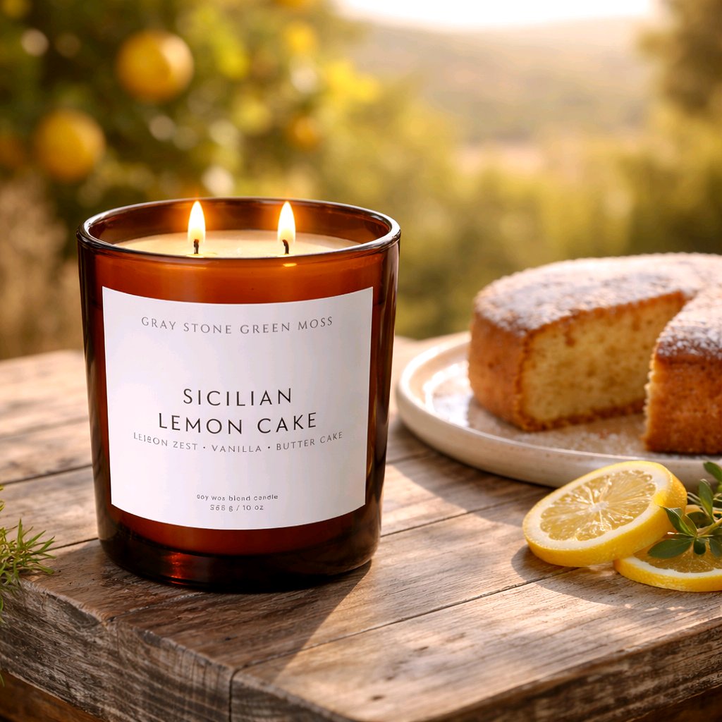 Sicilian Lemon Cake Hand Poured Soy Candle