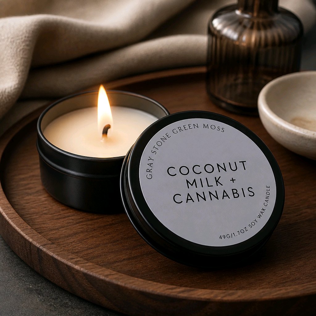 Coconut  Milk + Cannabis Hand Poured Soy Candle