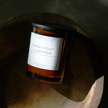 Black Violet + Saffron Hand Poured Soy Candle