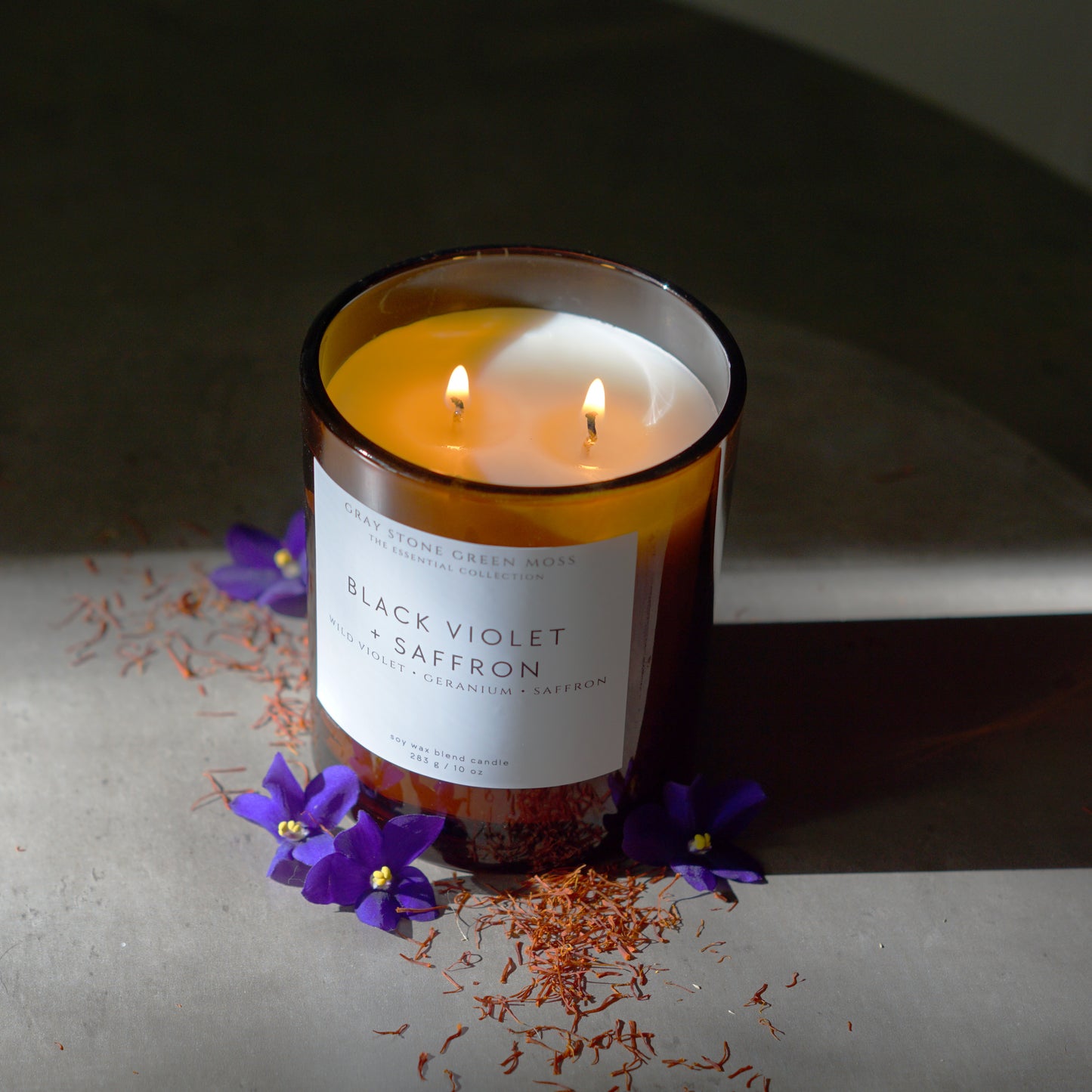 Black Violet + Saffron Hand Poured Soy Candle