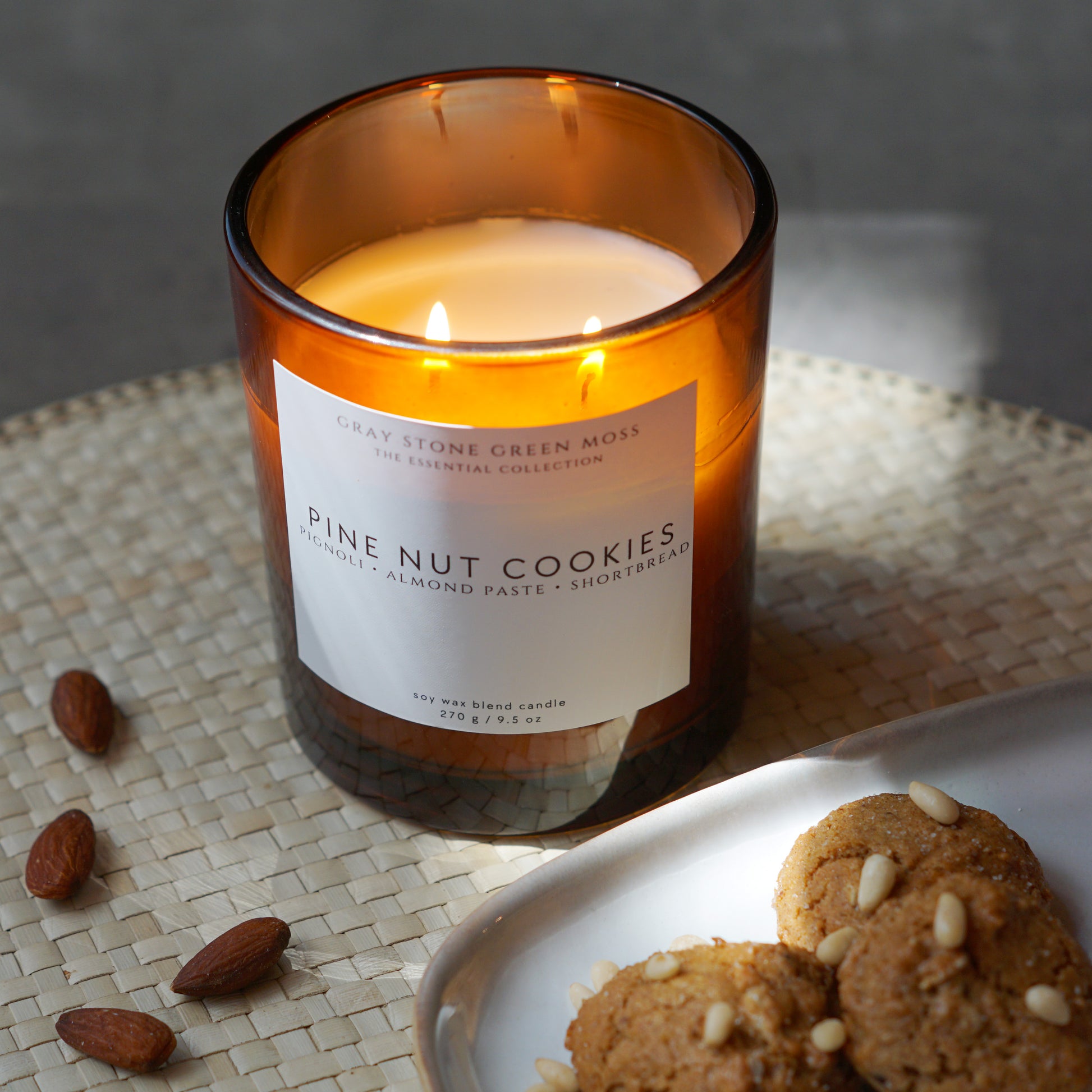 pine nut cookies candle