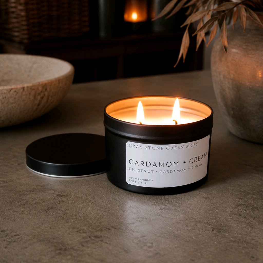 Cardamom + Cream Hand Poured Soy Candle